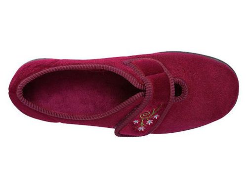 db caroline womens wide fit slippers burgundy 2